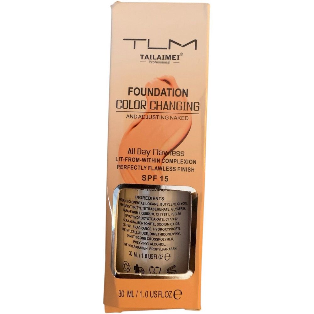 TLM Concealer Cover Cream Flawless Color Changing Foundation SPF 15, 30 ml NEW